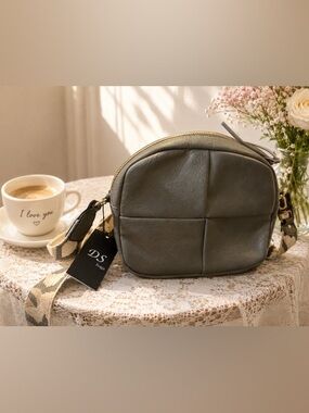 Elegant Gray Crossbody Bag New with Tags